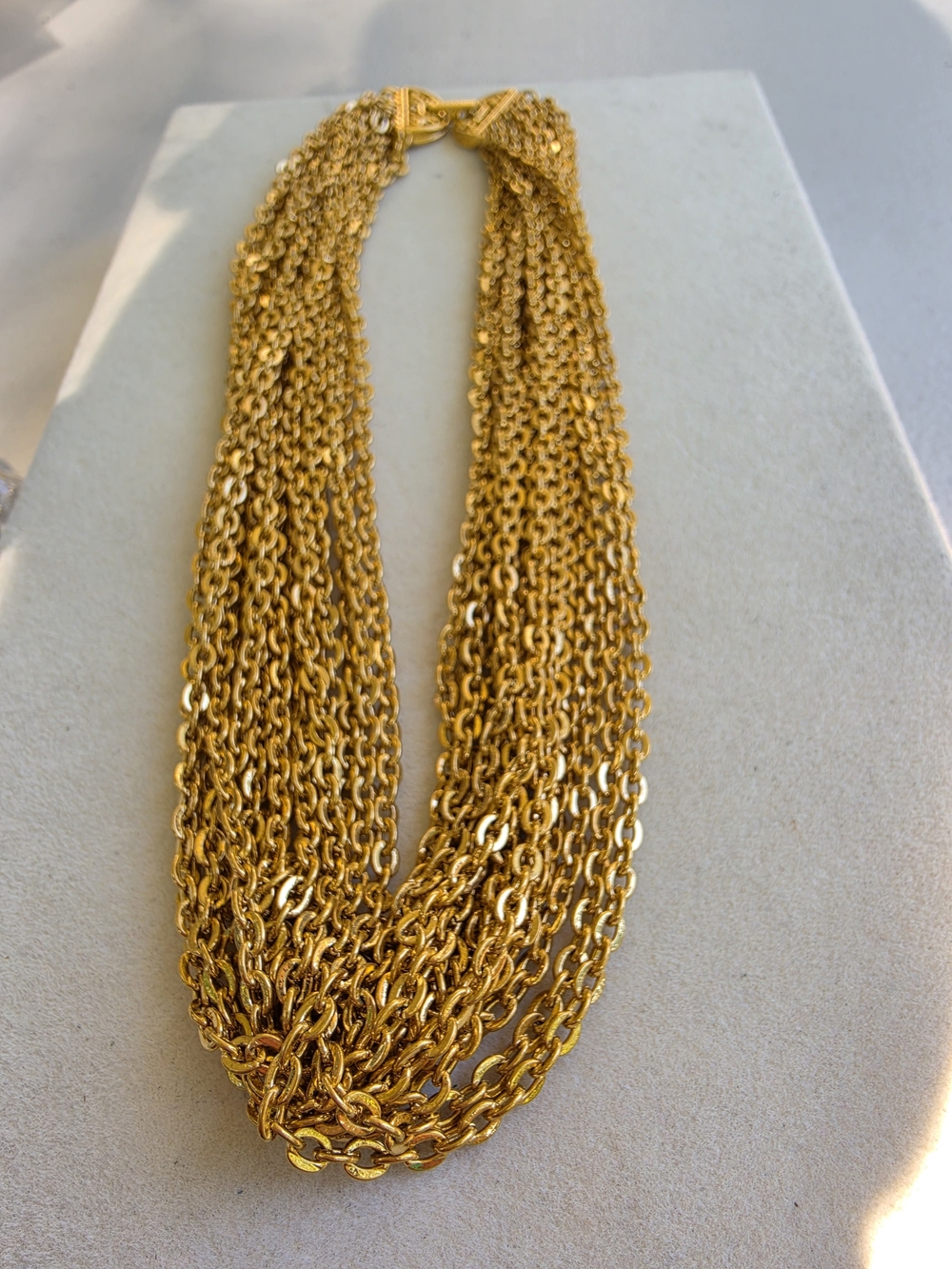 D'Orlan Gold-Tone Multi Strand Chain Necklace